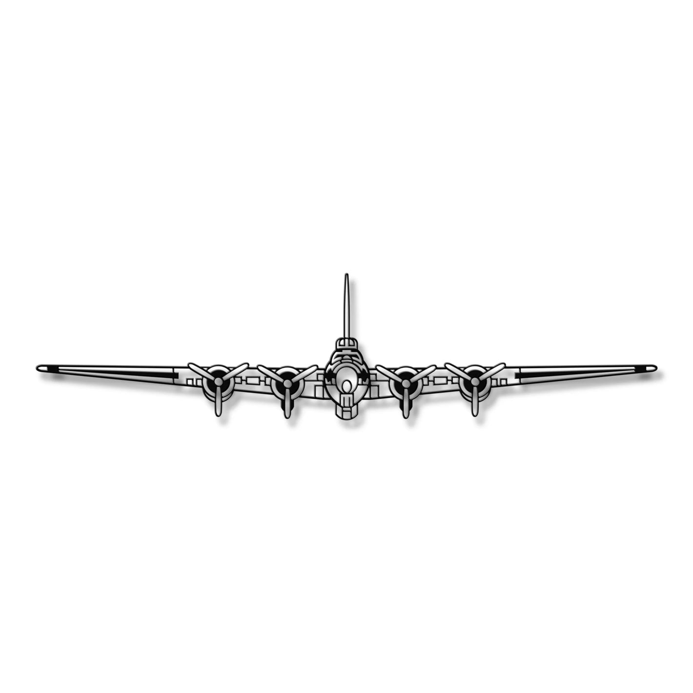 Boeing B-17 – Metalowa sylwetka na ścianę - precyzyjne detale metalowego modelu