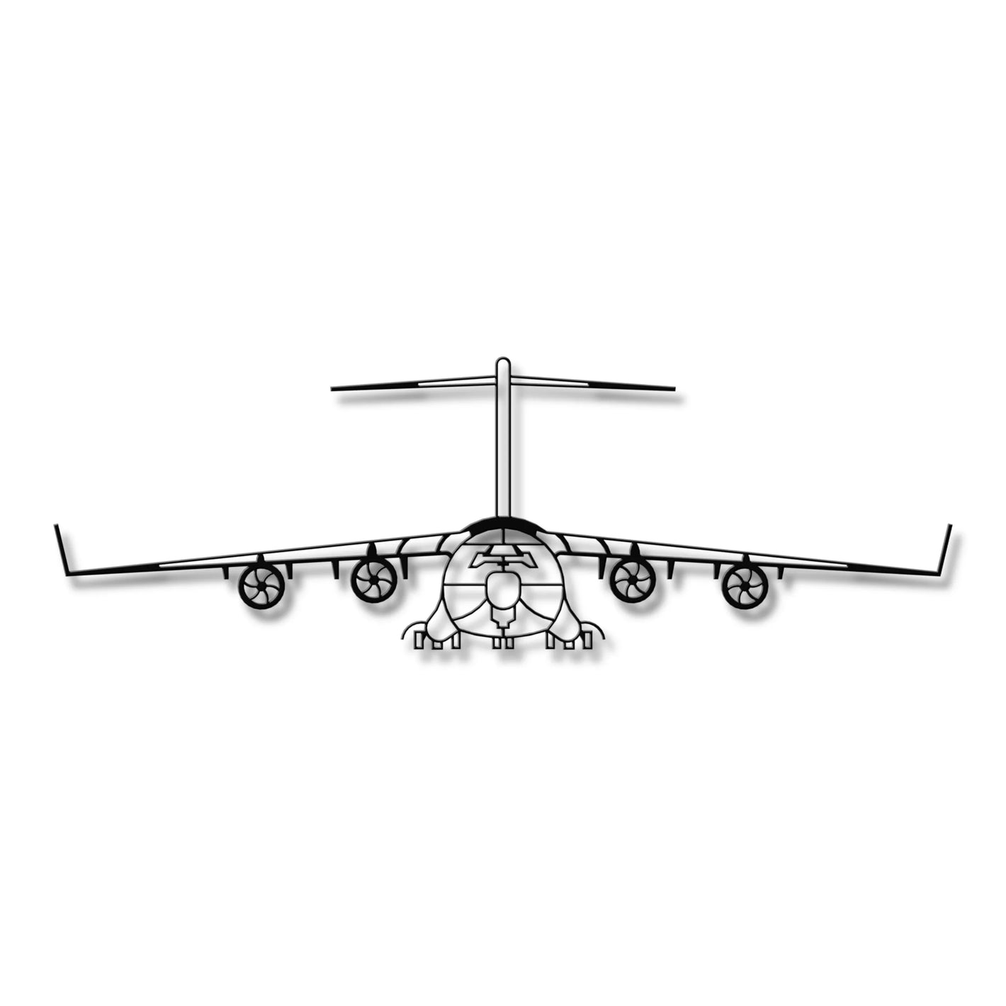 Boeing C-17A Globemaster III – Metalowa sylwetka na ścianę - precyzyjne detale metalowego modelu