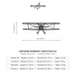 Wymiary i specyfikacja techniczna modelu: Boeing Stearman Model 75 - Metalowa dekoracja ścienna