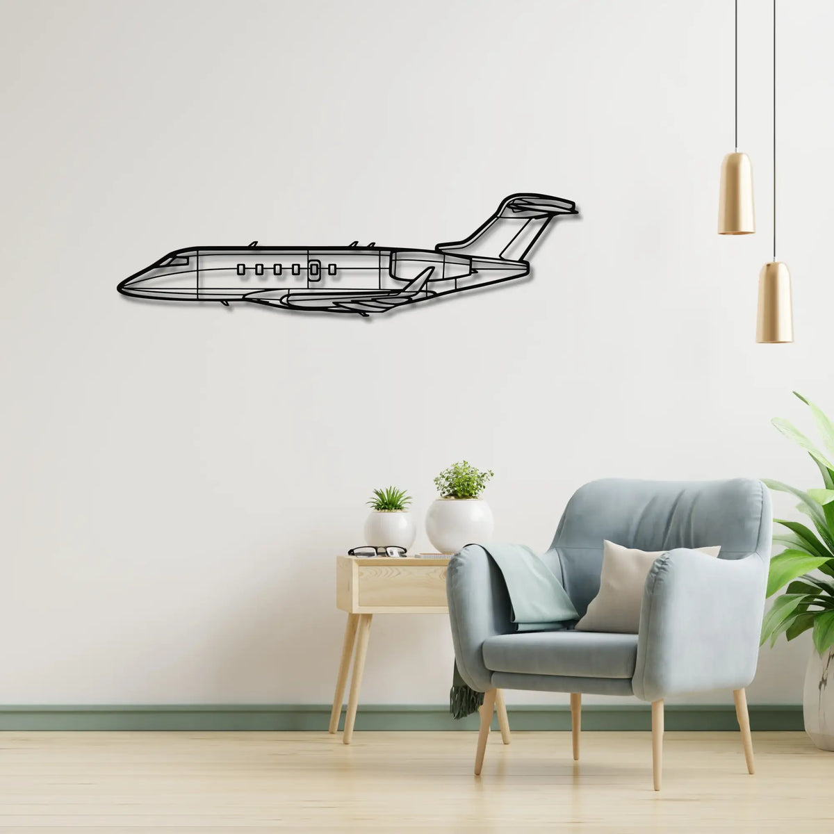 Bombardier Challenger 350 - Metalowa dekoracja ścienna - metalowa ozdoba we wnętrzu industrialnym