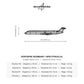 Wymiary i specyfikacja techniczna modelu: Bombardier CRJ 900 - Metalowa dekoracja ścienna