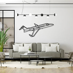 Bombardier Learjet 40 - Metalowa dekoracja ścienna - aranżacja w stylu loftowym