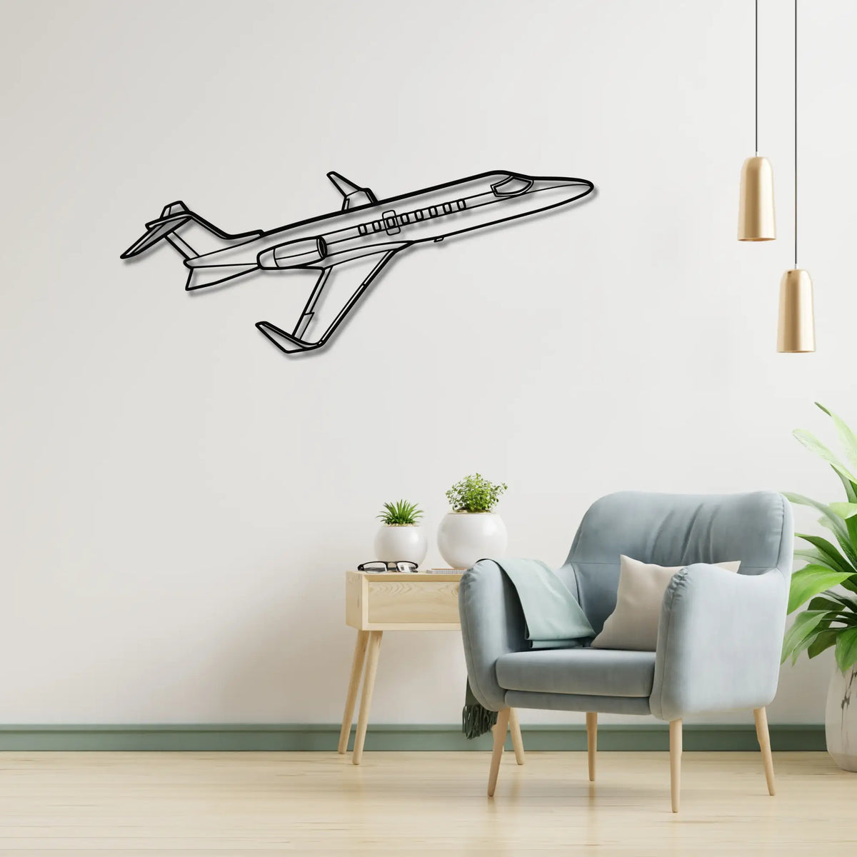 Bombardier Learjet 40 - Metalowa dekoracja ścienna - metalowa ozdoba we wnętrzu industrialnym