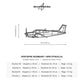 Wymiary i specyfikacja techniczna modelu: Beechcraft Bonanza A36 - Metalowa dekoracja ścienna