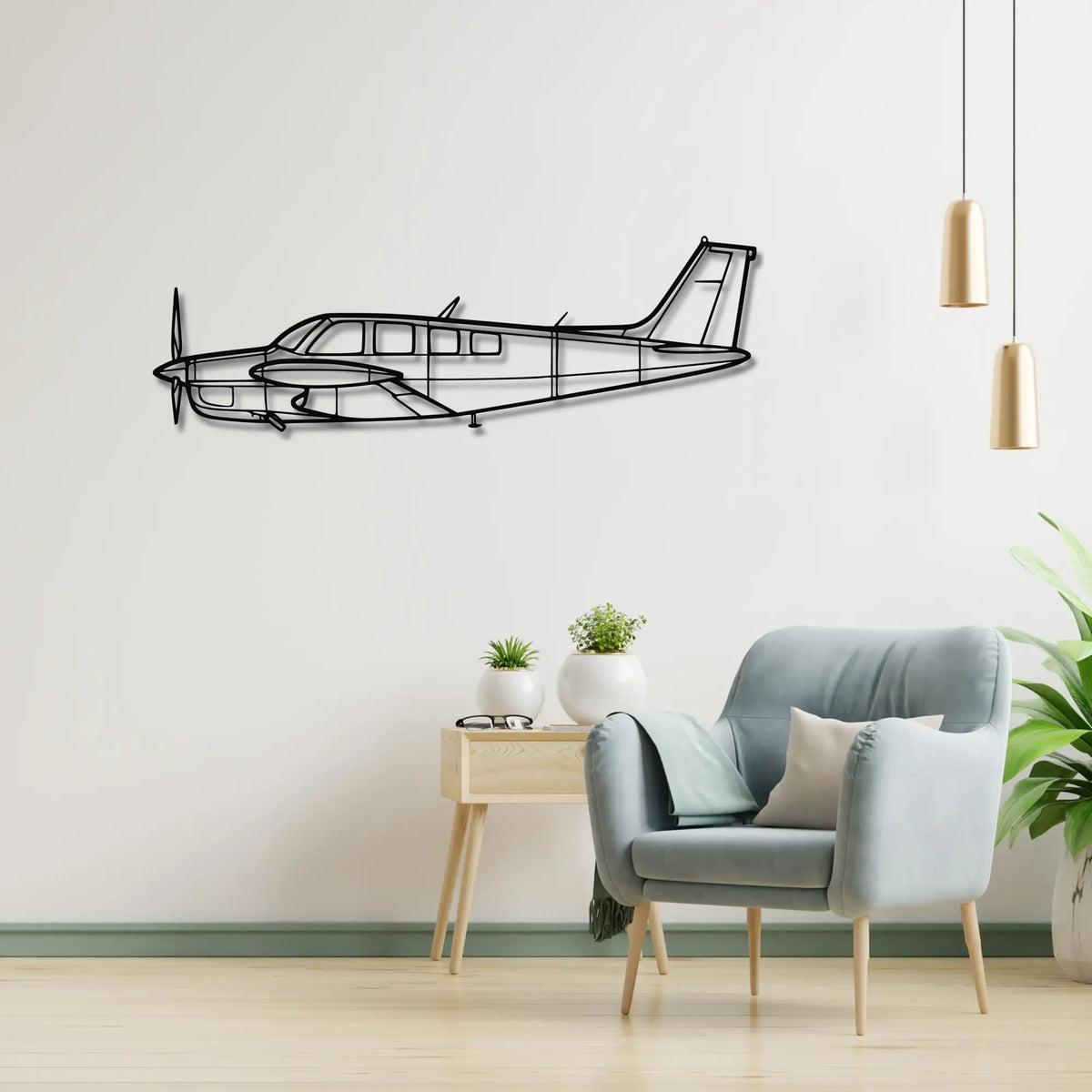 Beechcraft Bonanza A36TC - Metalowa dekoracja ścienna - metalowa ozdoba we wnętrzu industrialnym