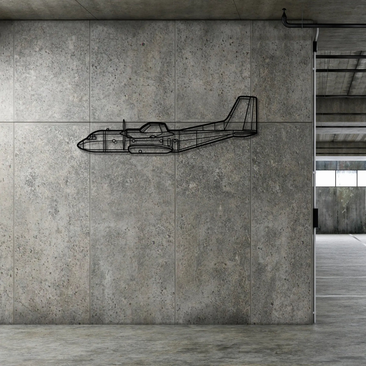 Lockheed C-160 Transall - Metalowa dekoracja ścienna - prezentacja w nowoczesnej sypialni