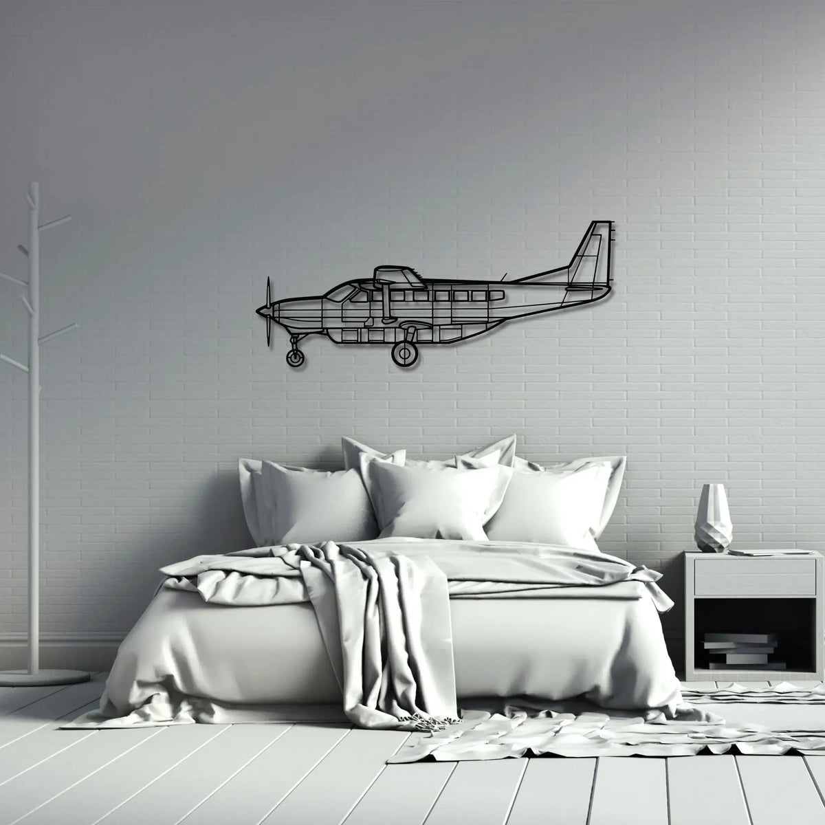Cessna 208B Grand Caravan - Metalowa dekoracja ścienna - metalowa ozdoba we wnętrzu industrialnym