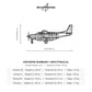 Wymiary i specyfikacja techniczna modelu: Cessna 208B Grand Caravan - Metalowa dekoracja ścienna