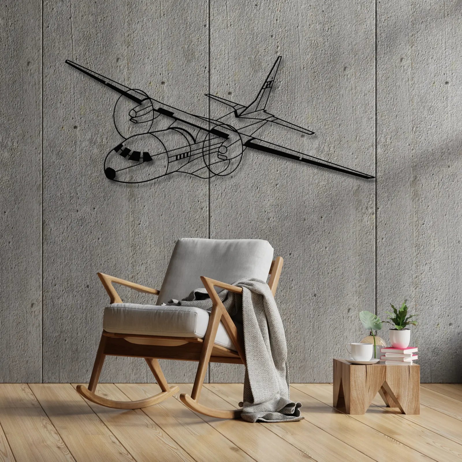 Aranżacja loftowa z wykorzystaniem - CASA C-295 – Metalowa sylwetka na ścianę