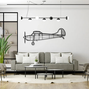 Cessna 170B - Metalowa dekoracja ścienna - aranżacja w stylu loftowym