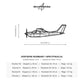 Wymiary i specyfikacja techniczna modelu: Cessna 177RG Cardinal - Metalowa dekoracja ścienna