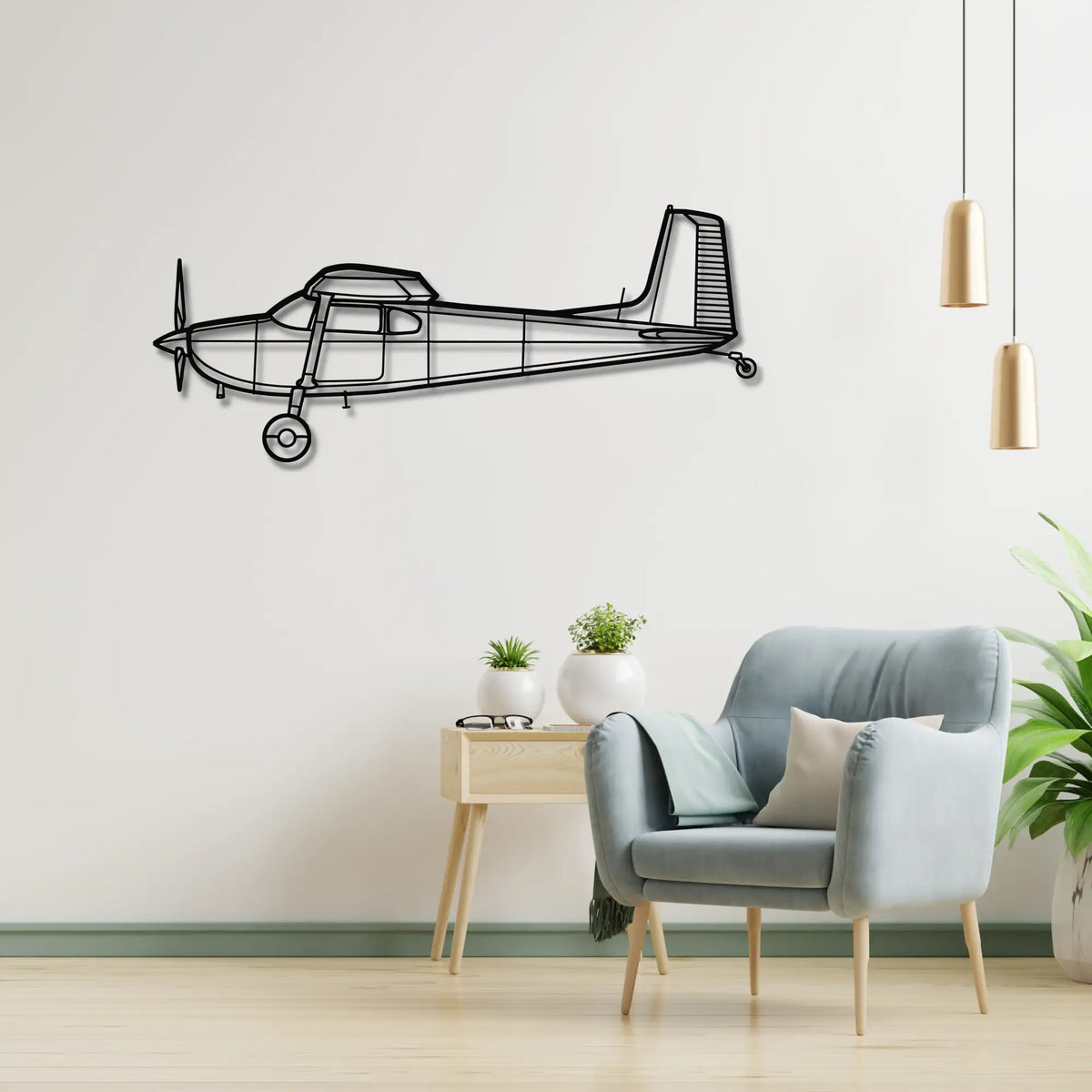 Cessna 180 - Metalowa dekoracja ścienna - metalowa ozdoba we wnętrzu industrialnym