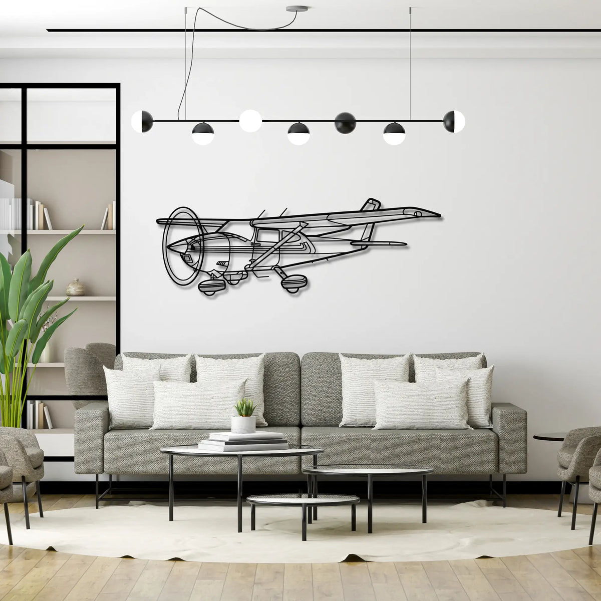 Cessna 182 Skylane - Metalowa dekoracja ścienna - aranżacja w stylu loftowym