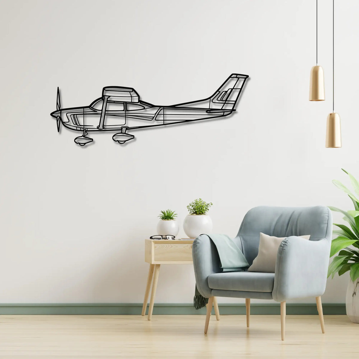 Cessna 182 Skylane - Metalowa dekoracja ścienna - metalowa ozdoba we wnętrzu industrialnym