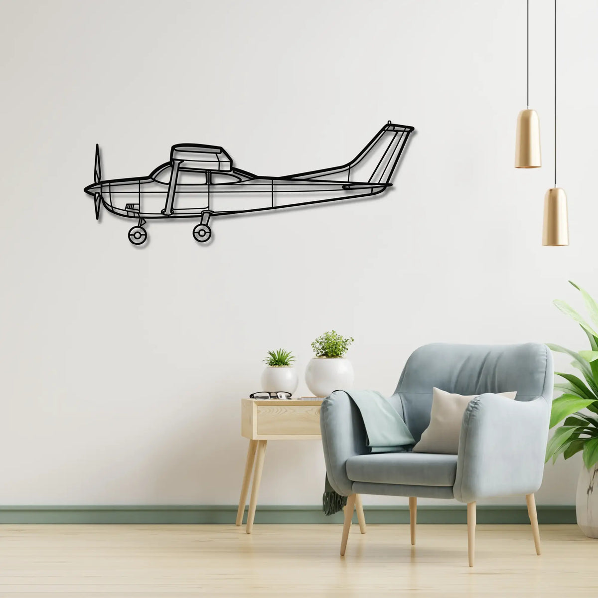 Cessna 182 Skylane - Metalowa dekoracja ścienna - metalowa ozdoba we wnętrzu industrialnym