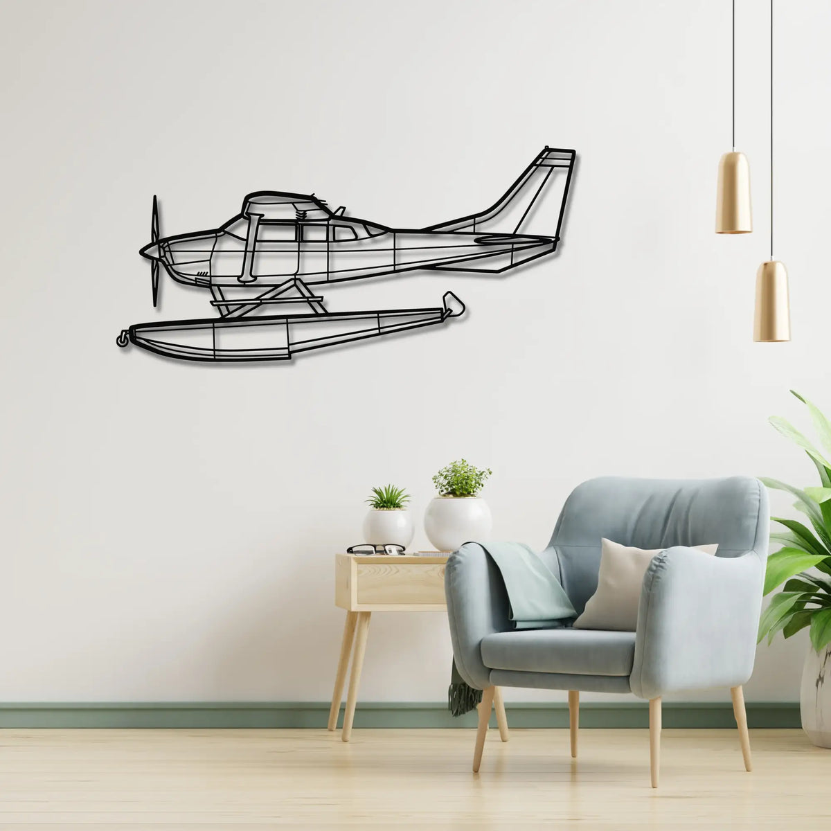 Cessna 206 Turbo Stationair - Metalowa dekoracja ścienna - metalowa ozdoba we wnętrzu industrialnym