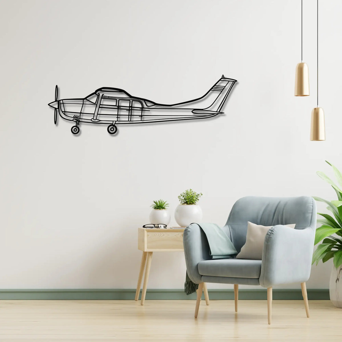Cessna 206 - Metalowa dekoracja ścienna - metalowa ozdoba we wnętrzu industrialnym
