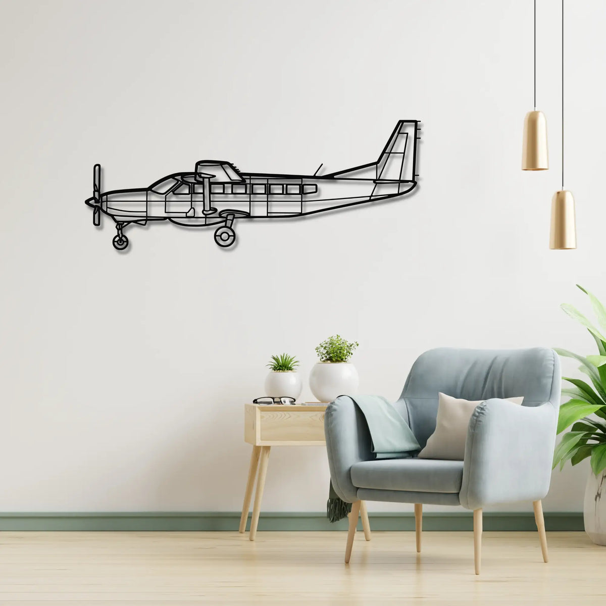 Cessna 208B Grand Caravan - Metalowa dekoracja ścienna - metalowa ozdoba we wnętrzu industrialnym