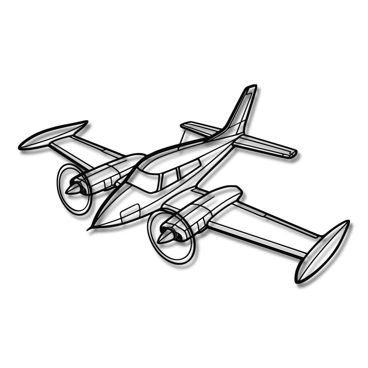 Cessna 310K - Metalowa dekoracja ścienna - szczegółowy model 3D ze stali