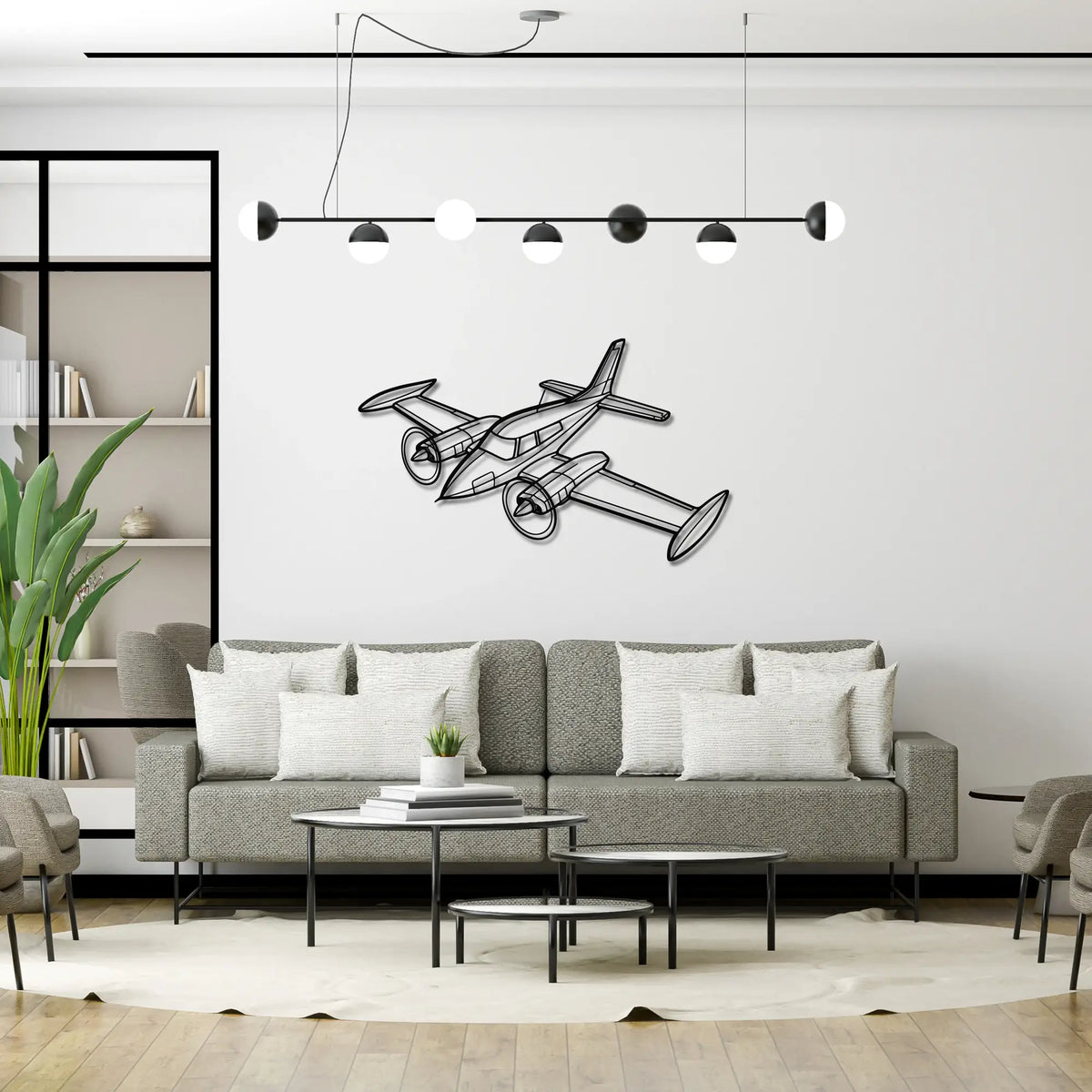 Cessna 310K - Metalowa dekoracja ścienna - aranżacja w stylu loftowym