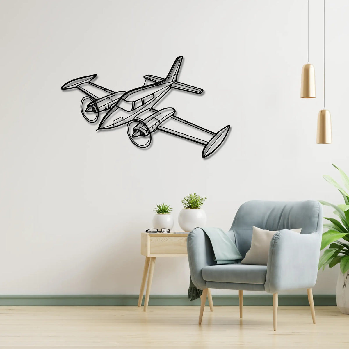 Cessna 310K - Metalowa dekoracja ścienna - metalowa ozdoba we wnętrzu industrialnym
