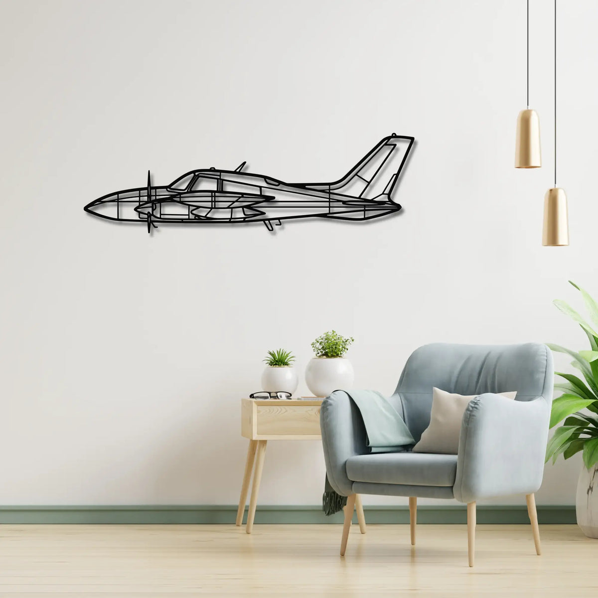 Cessna 310R - Metalowa dekoracja ścienna - metalowa ozdoba we wnętrzu industrialnym