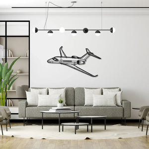 Cessna Citation Longitude - Metalowa dekoracja ścienna - aranżacja w stylu loftowym