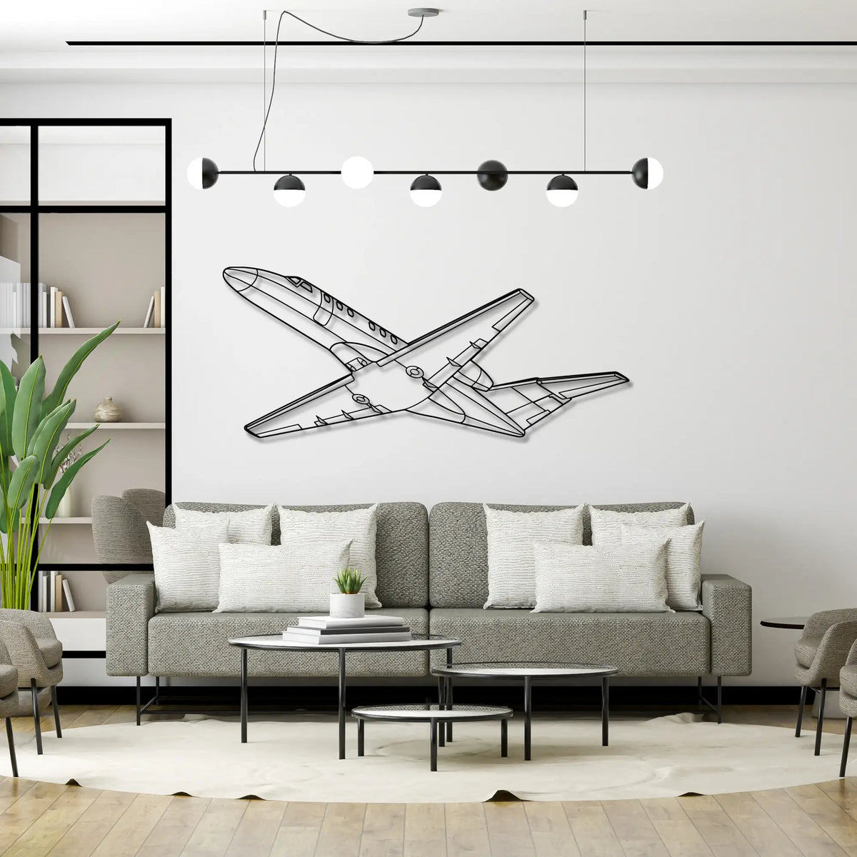 Cessna CJ3 - Metalowa dekoracja ścienna - aranżacja w stylu loftowym