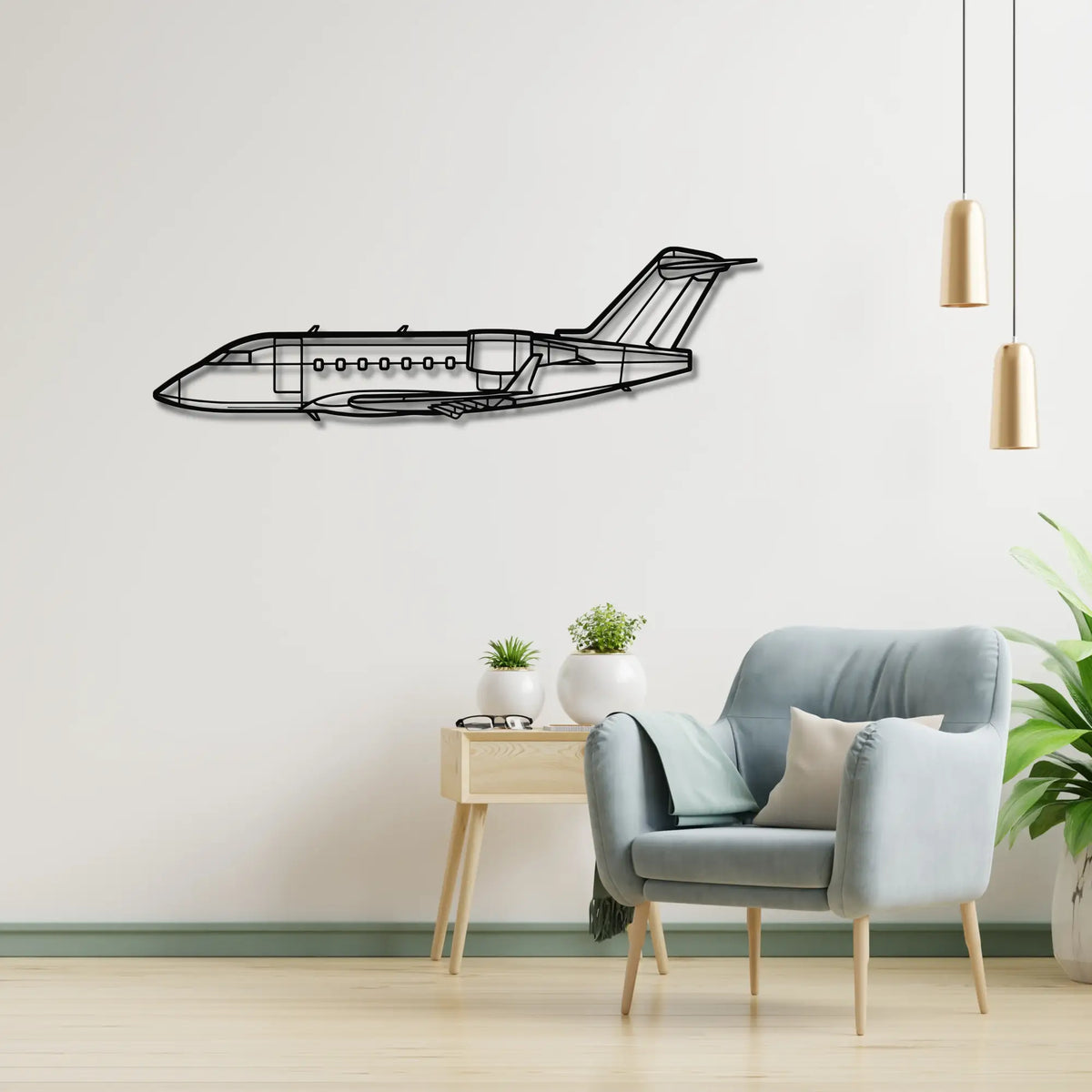 Bombardier Challenger 604 - Metalowa dekoracja ścienna - metalowa ozdoba we wnętrzu industrialnym