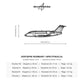 Wymiary i specyfikacja techniczna modelu: Bombardier Challenger 604 - Metalowa dekoracja ścienna