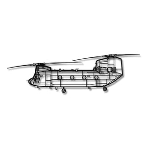 Boeing CH-47 Chinook - Metalowa dekoracja ścienna - szczegółowy model 3D ze stali