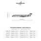 Wymiary i specyfikacja techniczna modelu: Bombardier CRJ 900 - Metalowa dekoracja ścienna