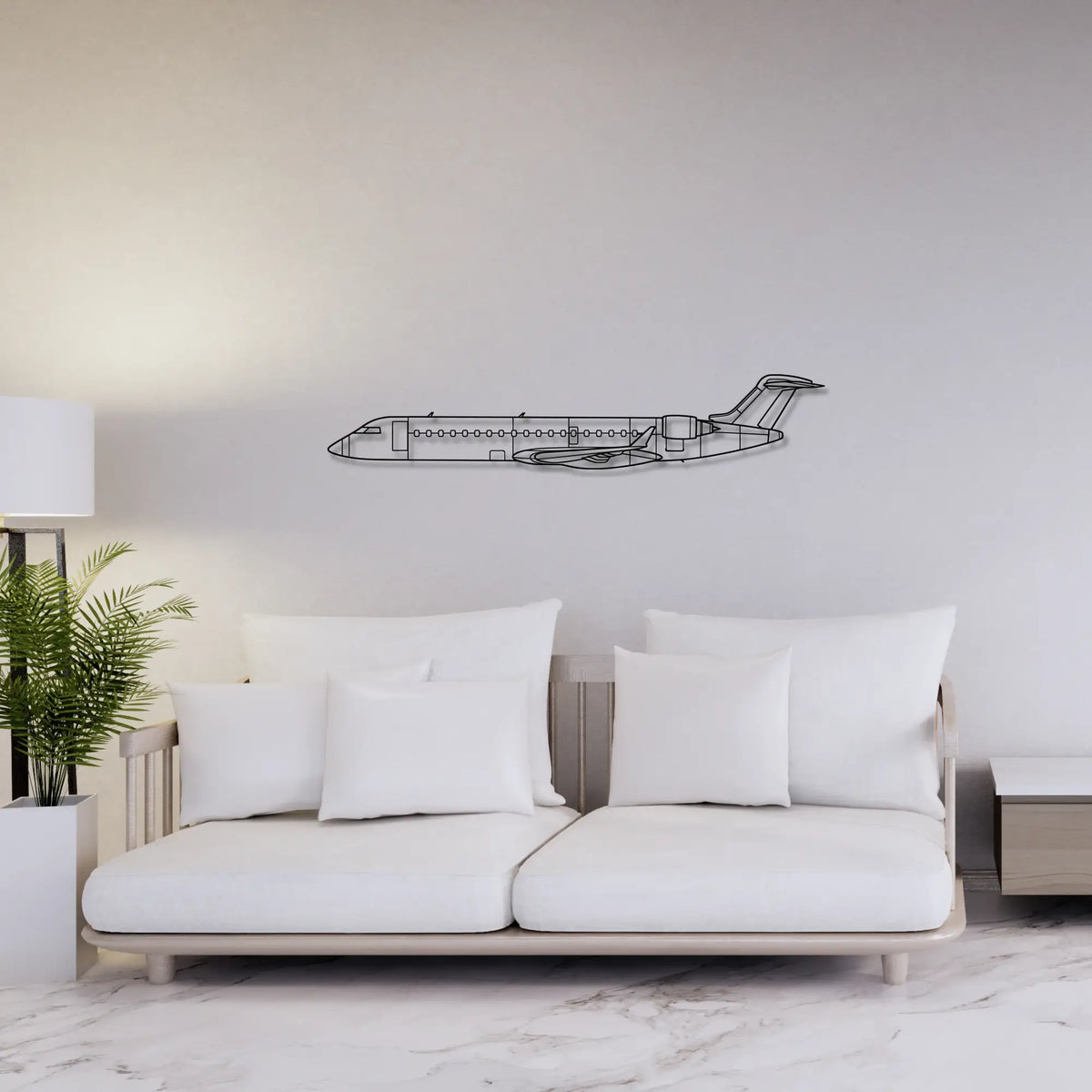 Bombardier CRJ700 - Metalowa dekoracja ścienna - aranżacja w stylu loftowym
