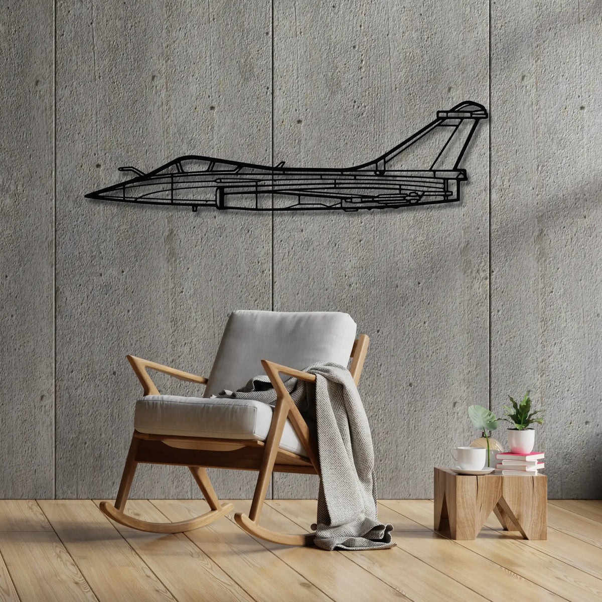 Dassault Rafale C - Metalowa dekoracja ścienna - aranżacja w stylu loftowym