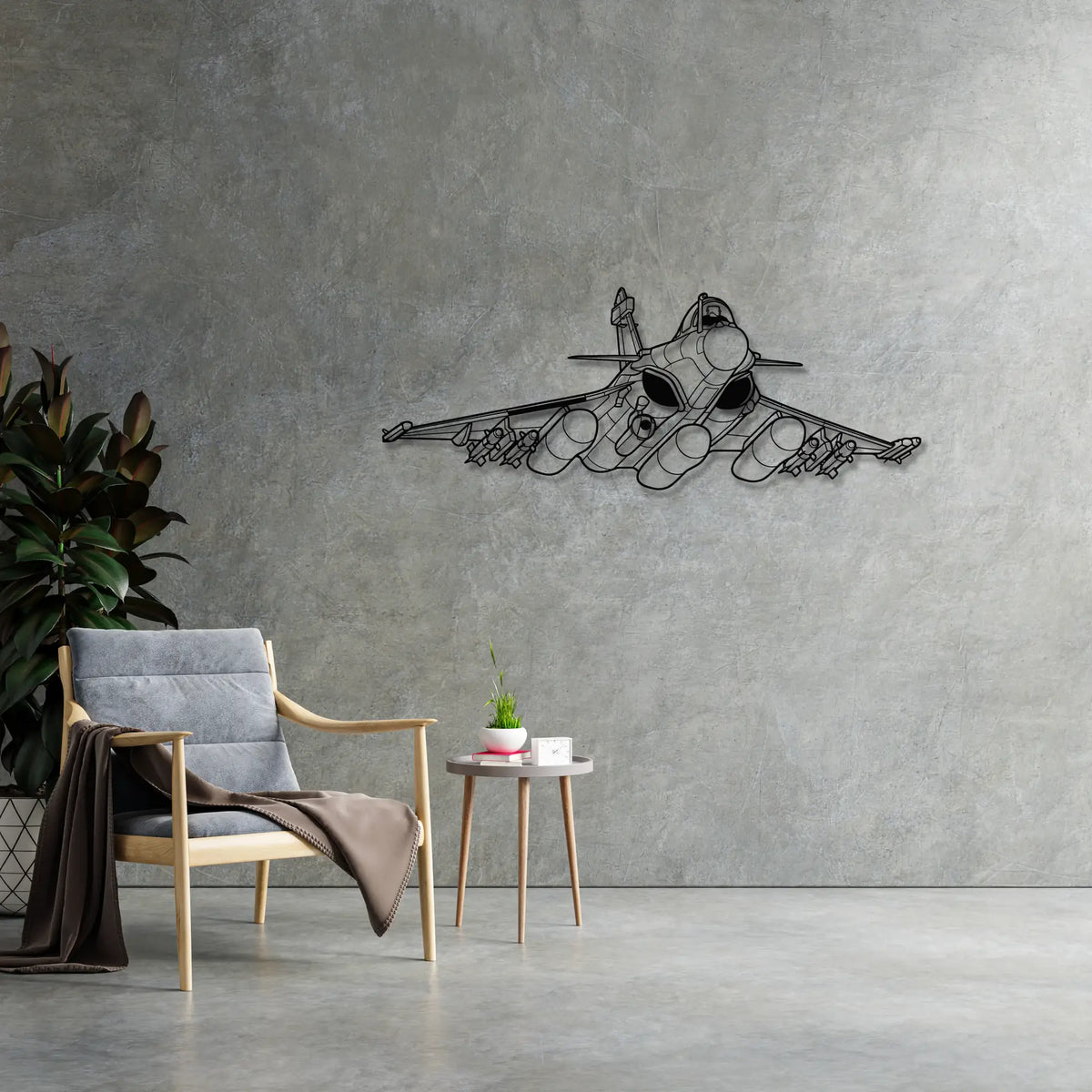 Dassault Rafale - Metalowa dekoracja ścienna - metalowa ozdoba we wnętrzu industrialnym