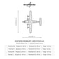 Wymiary i specyfikacja techniczna modelu: De Havilland Canada Dash 7 - Metalowa dekoracja ścienna