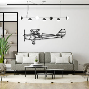 De Havilland DH 82 Tiger Moth - Metalowa dekoracja ścienna - aranżacja w stylu loftowym