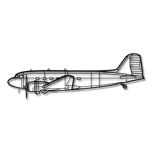 Douglas DC-3 - Metalowa dekoracja ścienna - szczegółowy model 3D ze stali