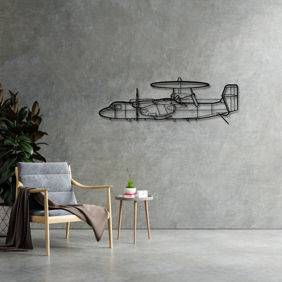 E-2C Hawkeye - Metalowa dekoracja ścienna - metalowa ozdoba we wnętrzu industrialnym