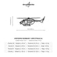 Wymiary i specyfikacja techniczna modelu: Airbus EC 145 - Metalowa dekoracja ścienna