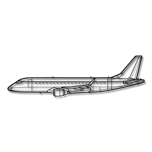 Embraer E175 - Metalowa dekoracja ścienna - szczegółowy model 3D ze stali