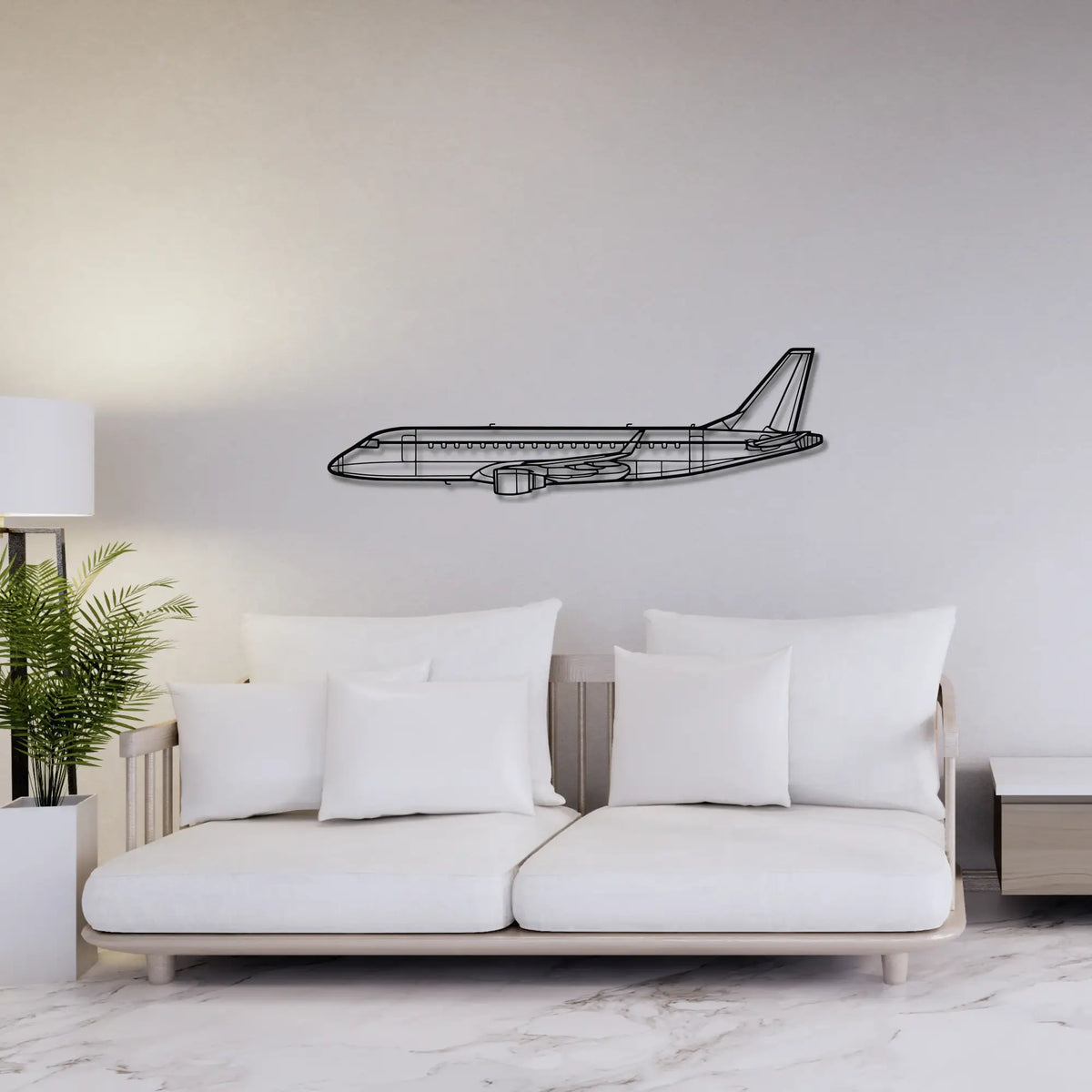 Embraer E175 - Metalowa dekoracja ścienna - aranżacja w stylu loftowym