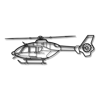 Eurocopter EC 135 T2 - Metalowa dekoracja ścienna - szczegółowy model 3D ze stali