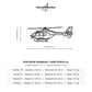 Wymiary i specyfikacja techniczna modelu: Eurocopter EC 135 T2 - Metalowa dekoracja ścienna