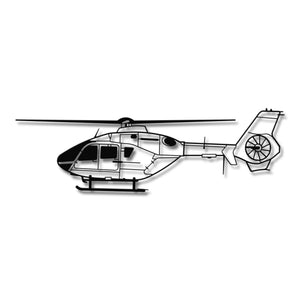 Eurocopter EC135 – Metalowa sylwetka na ścianę - precyzyjne detale metalowego modelu