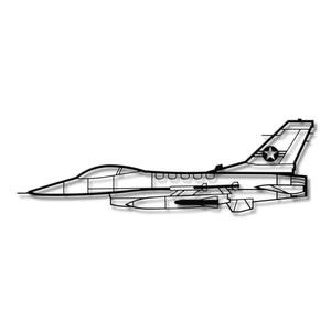 F-16 Fighting Falcon – Metalowa sylwetka na ścianę - precyzyjne detale metalowego modelu
