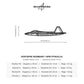 Wymiary i specyfikacja techniczna modelu: Lockheed Martin F-22 Raptor - Metalowa dekoracja ścienna