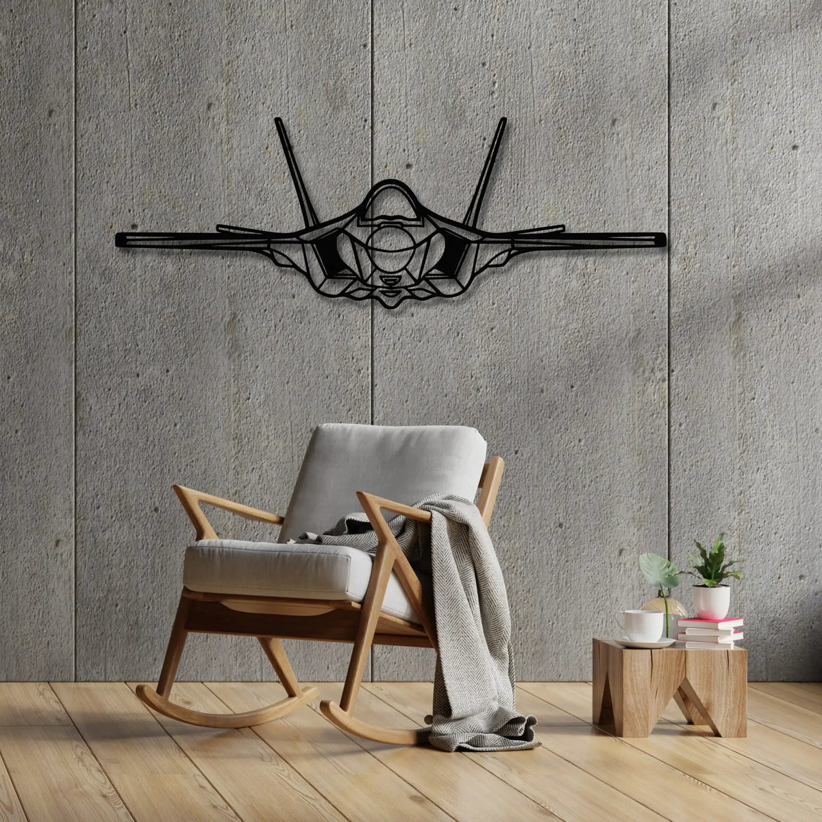 F-35C Lightning II - Metalowa dekoracja ścienna - aranżacja w stylu loftowym