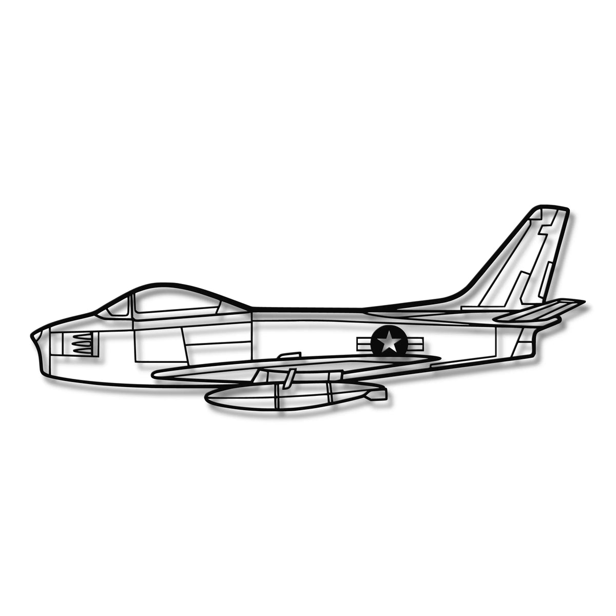 North American F-86 Sabre - Metalowa dekoracja ścienna - szczegółowy model 3D ze stali