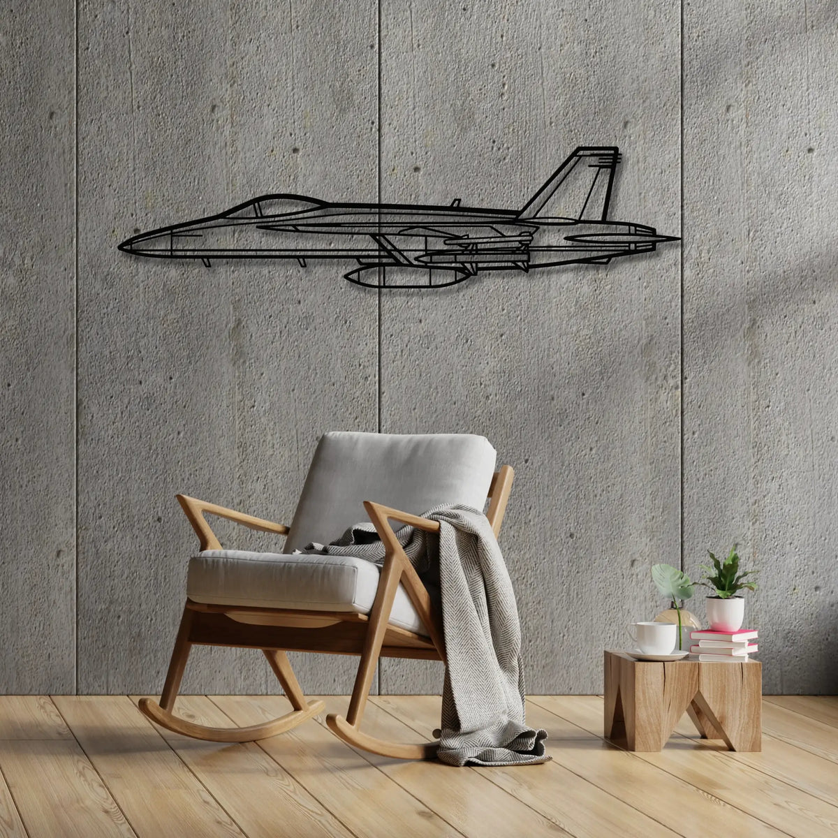 McDonnell Douglas F/A-18 Hornet - Metalowa dekoracja ścienna - aranżacja w stylu loftowym